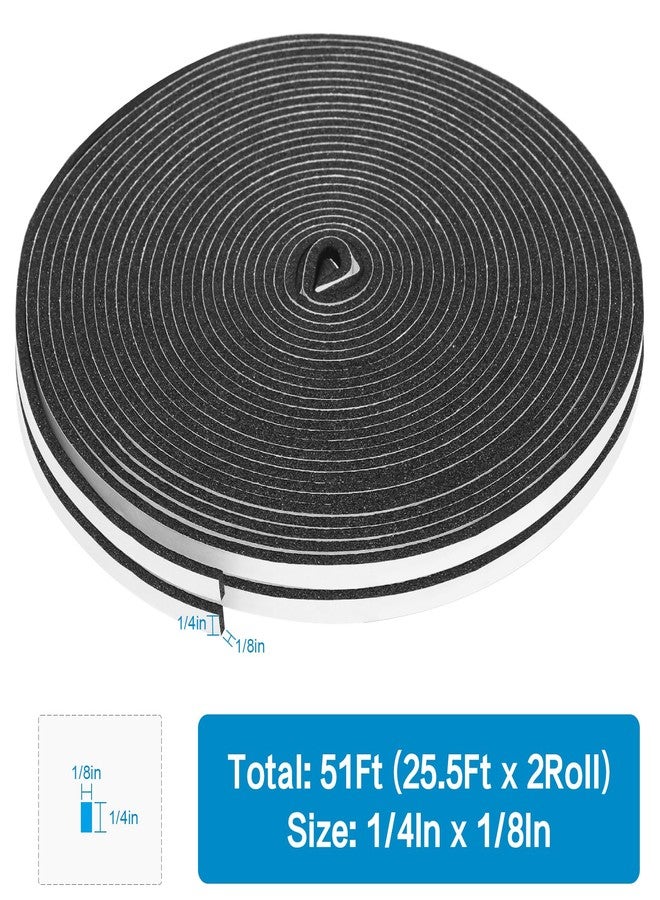 DGSL Foam Insulation Tape, 1/4In x 1/8In x 51Ft Weather Stripping Door Seal Strip for Doors and Windows,Sliding Door, Soundproofing Door Seal,Weatherstrip,Air Conditioning Seal Strip - Image 2